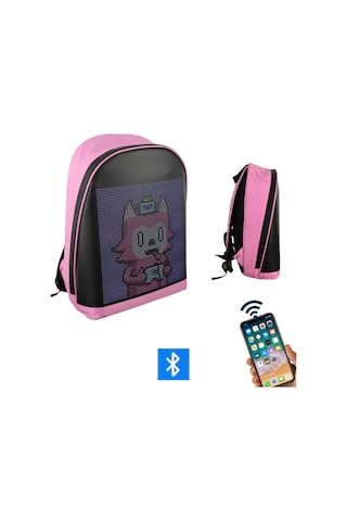 Funky Bag Led Ekranlı Akıllı Motorcu Sırt Çantası Pembe Diğer