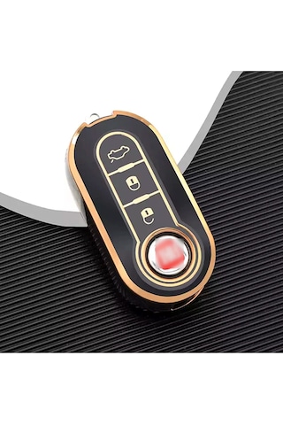 Fiat Uyumlu Uyumlu DOBLO ANAHTAR KILIFI NANO SİYAH GOLD
