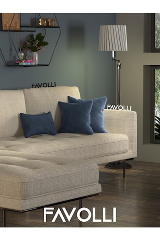 Br Favolli Kadife Dokulu Koyu Mavi Renk Kırlent Kılıfı Dream Serisi Punch İçin Uygun Gizli Fermuar Koyu Mavi