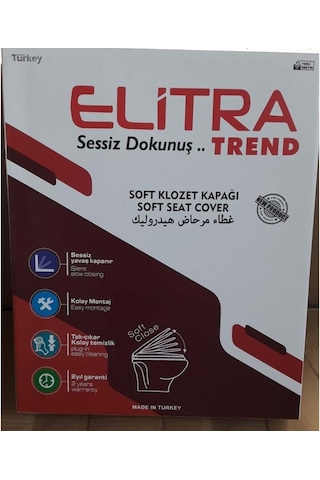 Elitra Trend Sessiz Yavaş Kapanan Amortisörlü Klozet Kapağı
