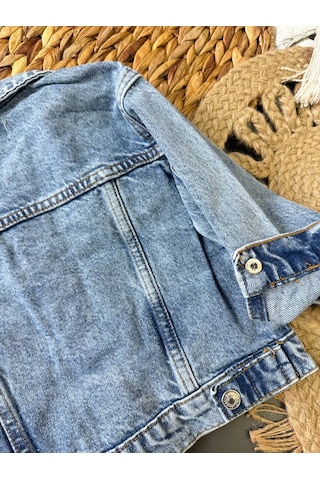 Noble Kids Kız Çocuk Klasik Denim Ceket Mavi Kot Mavisi
