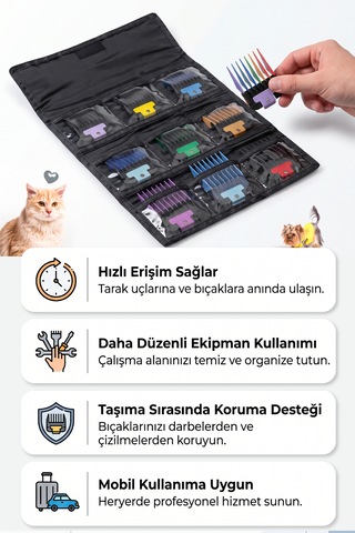 Andis Katlanır Yedek Kedi Köpek Tıraş Bıçağı Çantası 9'lu