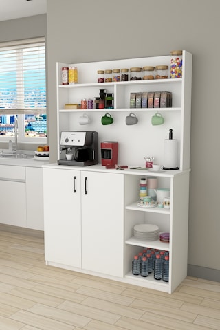 Asra Trend Kahve Köşesi KAHVE02 %100 MDF Çok Amaçlı Mutfak Dolabı Beyaz