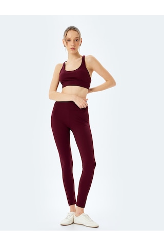 Koton Slim Kapsız Arkası Çapraz Askılı Sporcu Sütyeni Bordo 5wak30046nk Bordo