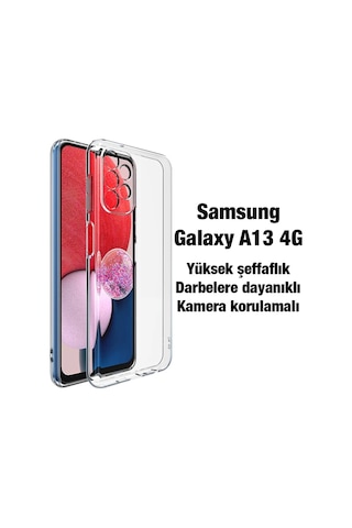 Northcity Galaxy A13 4g Kılıf Şeffaf Korumalı İnce Silikon - Kamera Çizilmesine Son