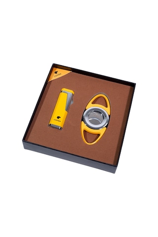 Cohiba Çakmak Kesici İkili Sarı Puro Seti - Tr9105