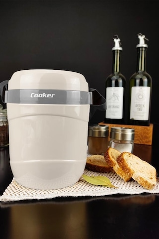 Digithome Ckr3146 Paslanmaz Çelik Hazneli 3'lü Yemek Termosu 1.2 L Beyaz