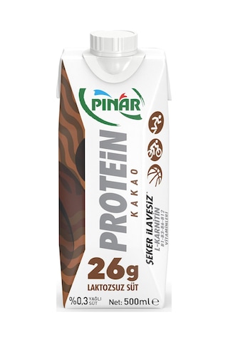 Pınar Protein Kakaolu Laktozsuz Süt 500 Ml X 6 Adet