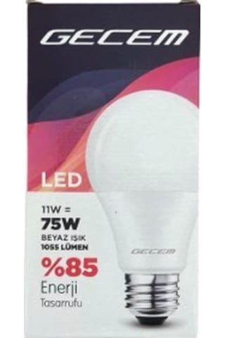 1 Adet Gecem 11w Led Ampul E27 Duy 6500k - Beyaz Işık