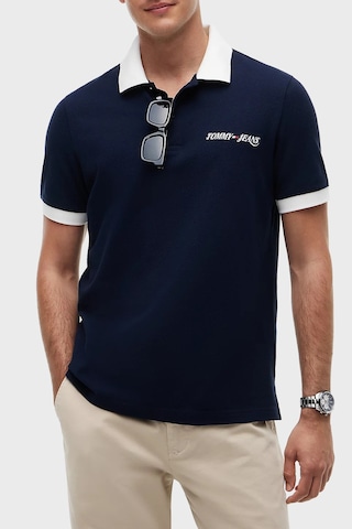 Tommy Jeans Logolu Pamuklu Standart Fit Düğmeli Polo Yaka T Shirt Erkek Polo Yaka T Shirt Dm0dm23036 C1g Lacivert