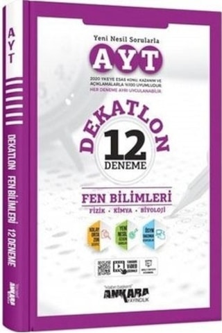 AYT Fen Bilimleri Dekatlon Denemeleri ( 12 Adet )- Ankara Yayıncılık