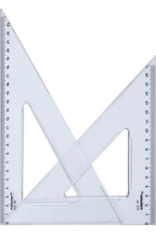 Gönye 45 60 Plastik 2 Li Takım 26 CM Yıldızlar Gönye Takımı 1 Pak