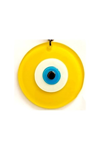 Nazar Boncuklu 12 Santimetrelik Sarı Duvar Süsü Hediyelik Eşya