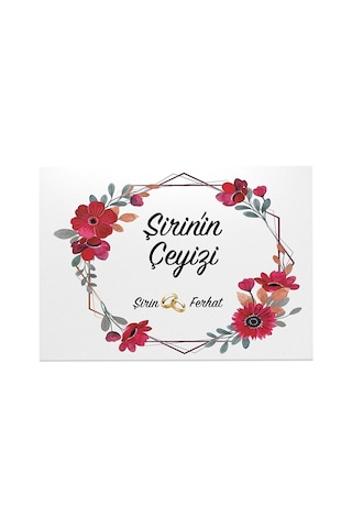 Gelin Çeyiz Koli Etiketi 10 Adet A4 Ebat Baskılı Sticker Diğer