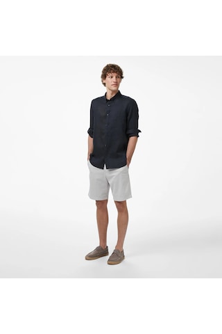 Nautica Regular Fit Erkek Keten Gömlek W65101t Siyah
