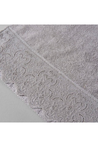 Linens Lace Pamuk 50x80 cm Yüz Havlusu Gri