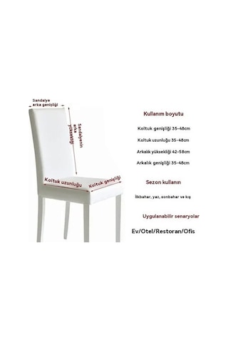 Flybuy Tek Streç Siyah Siyah Seti Sandalye Sandalye Px Parça Örtüsü Örtüsü Noel Masa Masa Kılıfı Kapak Emici Dekorasyon Bosphorusboutique Aw Siyah