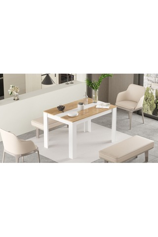 Aven Yemek Masası 120x80 Sepet-beyaz Ave21-sw Sepet Ceviz - Beyaz