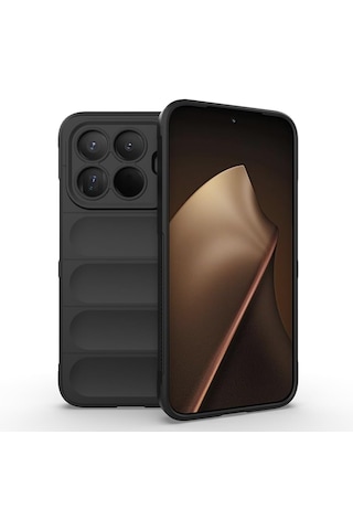 Xiaomi 15t Pro Kılıf Kamera Korumalı Leke Tutmaz Tasarımlı Darbe Emici Yumuşak Pürüzsüz Silikon Kapak Siyah
