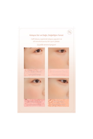 Dasique Karıştırılabilir Renk Tonlarına Sahip 4lü Allık Blending Mood Cheek 03 Peach Blending 03 Peach Blending