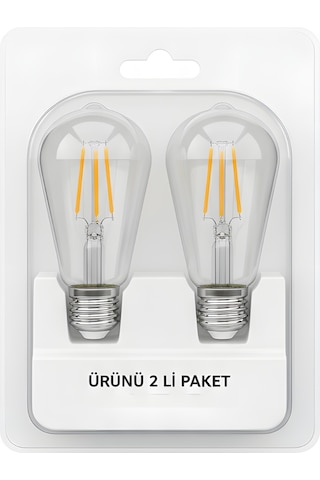 Kes505 Led Flamanlı St64 Ampul 6w 2700k 2 Li Paket