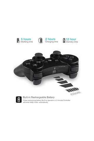 Ps3 Doubleshock Siyah Bluetooth Wireless Controller Oyun Kolu Ps3