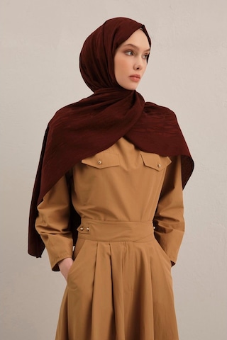 Armine Lyocell Naia Çubuk Desen Şal 3 - 75 X 200 / Bordo - 32 Bordo - 32