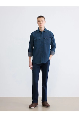 Lc Waikiki İndigo Regular Fit Erkek Jean Gömlek