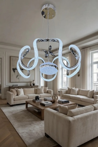 Arya Modern Eliza Top Simli Silikon Sarkıt Led Avize Renkli