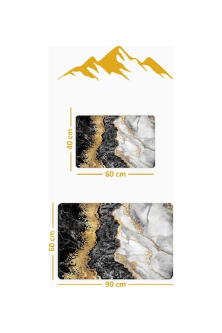 Yıkanabilir Kaymaz Tabanlı Modern Desenli 2'li Banyo Paspas Takımı Bps0042 Renkli