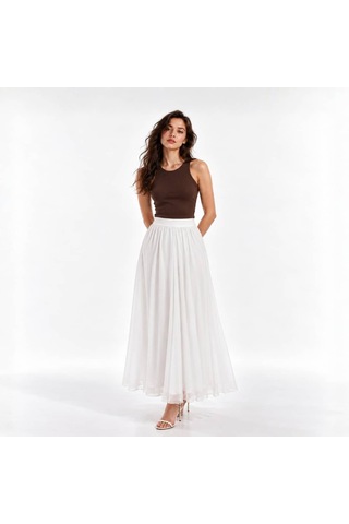 L'aura Corset Sandy Astarlı Multi Şifon Maxi Etek Çok Renkli
