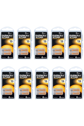 Duracell 13 Numara Işitme Cihazı Pili 10 x 6'lı