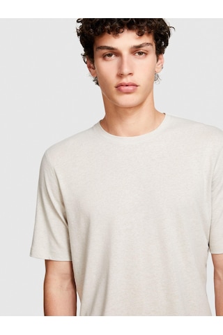 Sisley Keten Karışımlı Normal Kesim Bisiklet Yaka T-shirt Erkek Gri T-shirt - 324p3ıycs103t Gri