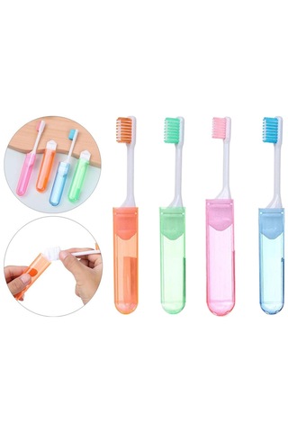 Suntek 4 Adet Taşınabilir Seyahat Katlanır Diş Fırçası