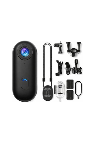 Göğüse Takılabilir Mıknatıslı Kolyeli 1080p Mini Geniş Açı Aksiyon Kamera Hafif Ve Kompakt Tasarım Spor, Koşu, Outdoor, Günlük Kullanım İçin Pov Kayıt Kamerası- Kask Kamera Siyah