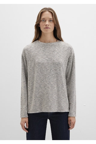 Mavi - Bisiklet Yaka Çizgili T-shirt 1613600-91236 Gri