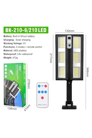 Hareket Sensörlü Ip65 Güneş Enerjili Led Spot Kumandalı 5332
