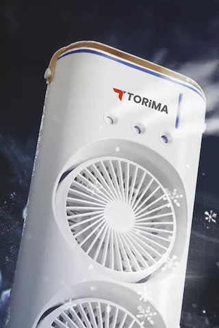 Torima F-20 Beyaz 2li Şarjlı 270 Derece Ayarlanabilir Başlık Buharlı Soğuk Hava Fanı Vantilatör