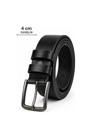 Ertaş Trend Store Erkek Hakiki Deri 4 CM Klasik Kemer Metal Tokalı Günlük ve Klasik Kullanım Çok Renkli
