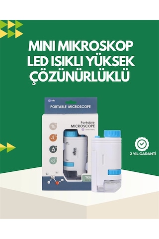 Led Aydınlatmalı 80 200 Kat Büyütmeli Cep Mikroskop