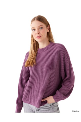 Trikonova Oversize Triko Kazak Lila