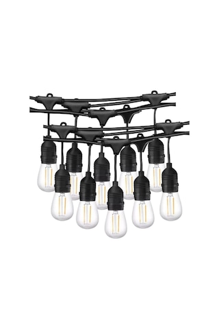 Forlife 220volt 10 Adet E27 Duylu 10 Metre Kablolu Set 10 Adet S14 Led Ampul Hediyeli