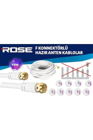 10metre Gold F Konnektörlü Anten Kablosu