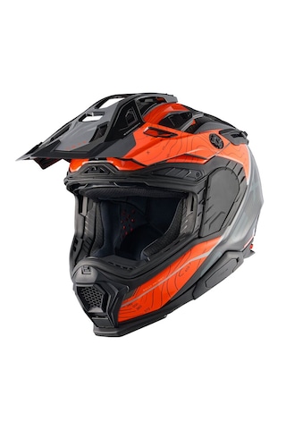 Nexx X.wed 3 Furka Karbon Enduro Motosiklet Kaskı Turuncu-gri