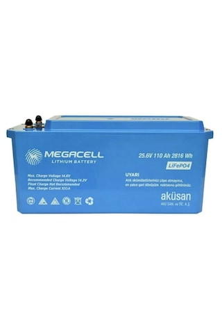 Megacell 25.6v 110ah Lifepo4 Lityum Demir Fosfat Akü Abs Kasa
