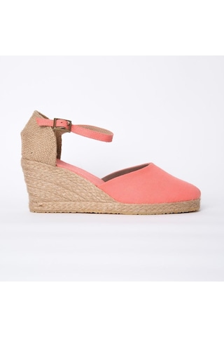 Star Tombis Gerçek Elişi Nar Çiçeği Bilekten Bantlı Topuğu Açık Keten Espadril Dolgu Topuk Handmade Nar Çiçeği Narçiçeği