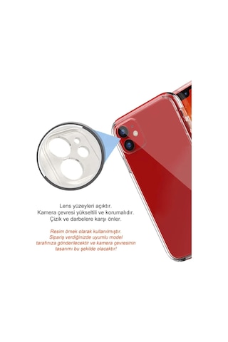 Apple Uyumlu iPhone 11 Pro Kılıf Şeffaf Yumuşak Silikon Kamera Korumalı Yüksek Kalite Turuncu