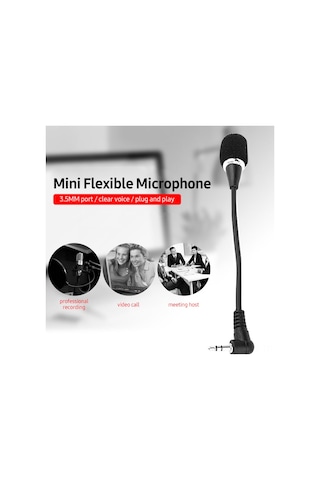 Reedark Profesyonel Mini Mikrofon - Esnek Boyunlu, 3.5mm Girişli, Yüksek Ses Kalitesi, Video & Kayıt İçin
