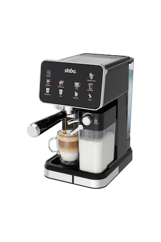 Sinbo SCM 2995 Pro 20 Bar Basınç Süt Haznesi Dokunmatik Kapsüllü & Toz Kahve Espresso Makinesi