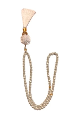 Uretti - Gül 4612 - El Yapımı Püsküllü İnci Tesbih 99'lu - Beyaz